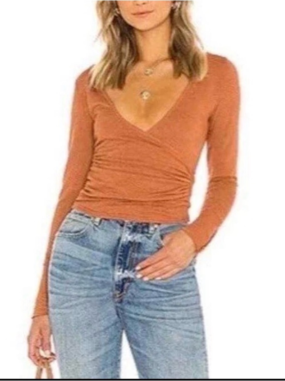 Free people penny mesa combo wrap long sleeve top Women size medium Lightweight